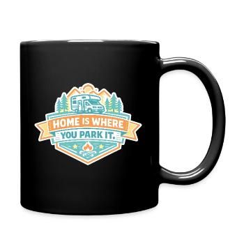 Zuhause ist, wo du parkst - Campen - Tasse einfarbig - Schwarz - Rechts
