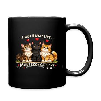 Maine Coon Cats Ok Funny Saying Cat Motif - Full Colour Mug - black - Right