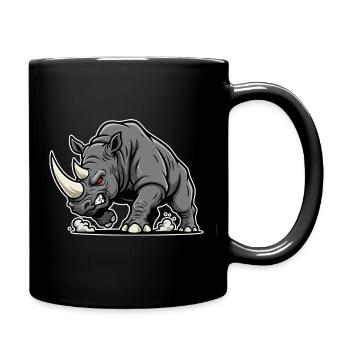 Rhinocéros Puissant Colère Logo Animal Sauvage - Mug uni - noir - Droite