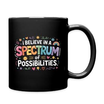 Regenbogen zur Unterstützung der Autismus-Aufklärung - Tasse einfarbig - Schwarz - Rechts