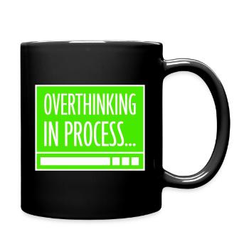 Trop réfléchir en processus Drôle de dicto sombre Logo - Mug uni - noir - Droite