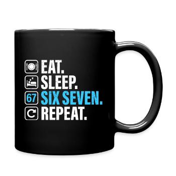 67 - Soixante-sept Numéro 67 Mème Mange Sommeil Six 7 - Mug uni - noir - Droite