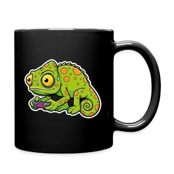 Chameleon Gamer Controller Video Games Mascot - Full Colour Mug - black - Right