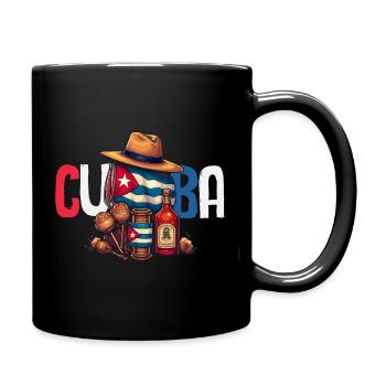 Cuba Pride & Home - Design du drapeau de Cuba - Mug uni - noir - Droite
