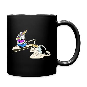 Unicorn and narwhal - Full Colour Mug - black - Right