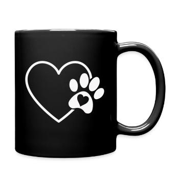 Heart Paw Love - Full Colour Mug - black - Right