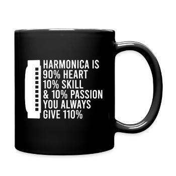 Harmonica Musican Heart Skill Passion Harmonica - Full Colour Mug - black - Right
