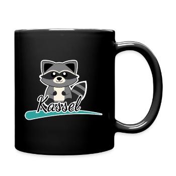Kassel Waschbär - Tasse einfarbig - Schwarz - Rechts
