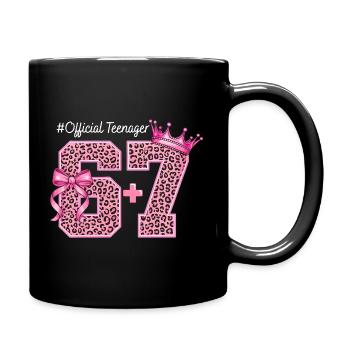 13th Birthday Shirt Funny Meme 67 Birthday 13 - Full Colour Mug - black - Right