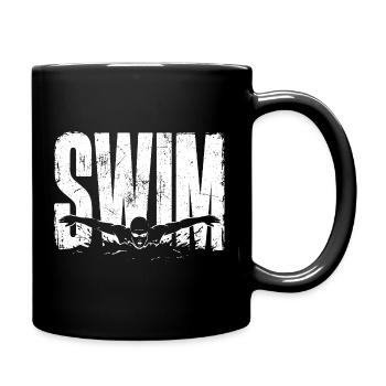 Schwimmen Shirt Swim Sport Schwimmer Geschenk - Tasse einfarbig - Schwarz - Rechts