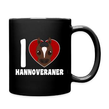 J’adore les Hanovriens - cœur - Mug uni - noir - Droite
