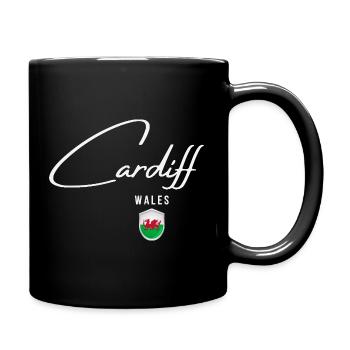 Cardiff, Wales, elegantes Design Cardiff - Tasse einfarbig - Schwarz - Rechts