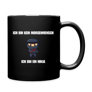 Ich bin kein Morgenmensch - Ich bin ein Ninja - Tasse einfarbig - Schwarz - Rechts