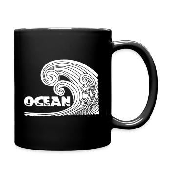 La vague blanche - Mug uni - noir - Droite