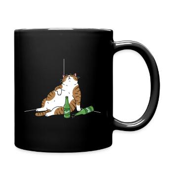ChillKater mit Flaschen - Tasse einfarbig - Schwarz - Rechts
