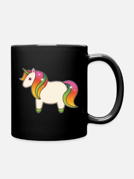 Licorne arc-en-ciel - Mug uni - noir