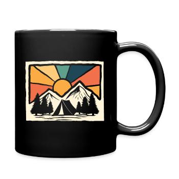 Bergcamping Wandern Forstpfadfinder Camper - Tasse einfarbig - Schwarz - Rechts