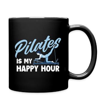 Pilates Is My Happy Hour Fitness Humor - Full Colour Mug - black - Right