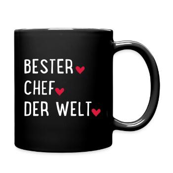 Bester Chef der Welt - Tasse einfarbig - Schwarz - Rechts