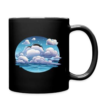 Sea of clouds over the ocean - Full Colour Mug - black - Right