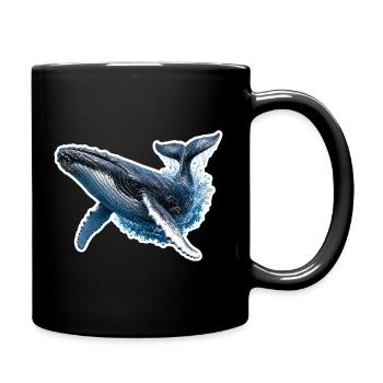 Baleine à bosse bondissante – Illustrations marines dynamiques - Mug uni - noir - Droite