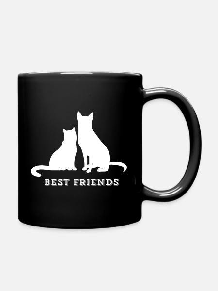 BEST FRIENDS – Cat & Dog Love - Full Colour Mug - black