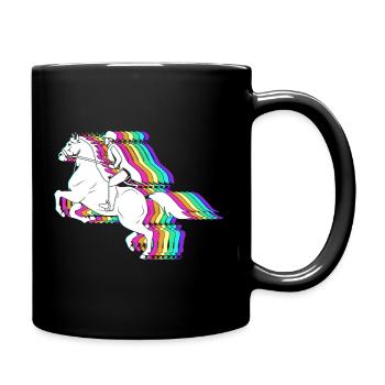 Pferderennen - Tasse einfarbig - Schwarz - Rechts