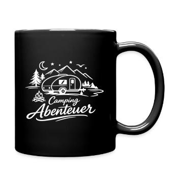Camping Abenteuer - Tasse einfarbig - Schwarz - Rechts