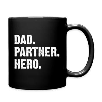 Père Partenaire Héros - Mug uni - noir - Droite