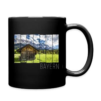 Garmisch Partenkirchen in Bayern Alpen Panorama - Tasse einfarbig - Schwarz - Rechts
