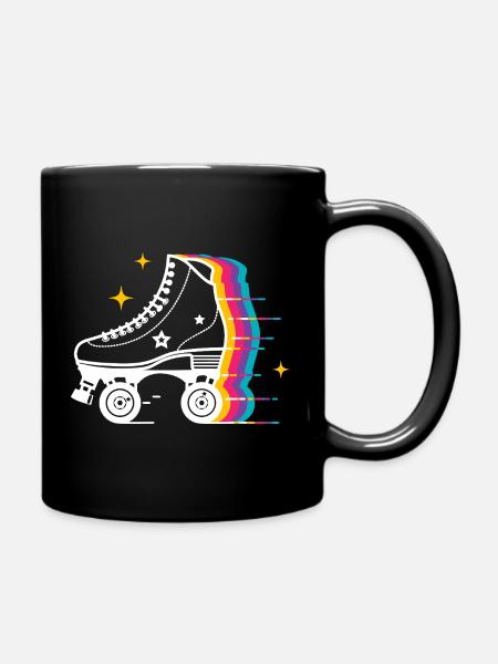 Pop Art sur le patin à roulettes arc-en-ciel - Mug uni - noir