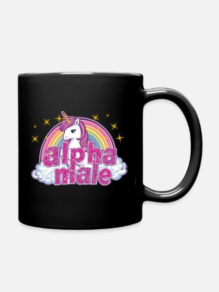 alphaMaleUnicorn - Tasse einfarbig - Schwarz