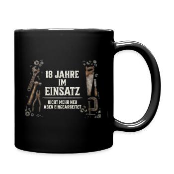 18. Geburtstag Handwerker Geschenk Werkzeug Spruch - Tasse einfarbig - Schwarz - Rechts
