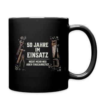 50. Geburtstag Handwerker Geschenk Werkzeug Spruch - Tasse einfarbig - Schwarz - Rechts