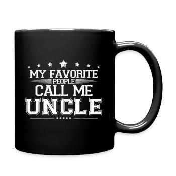 Meine Lieblingsleute nennen mich Onkel Lustiges Bestes Geschenk - Tasse einfarbig - Schwarz - Rechts