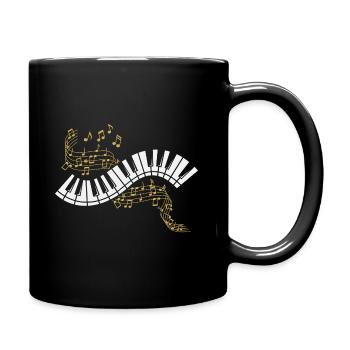 Klavier Noten Piano Musik Pianist Musiker Keyboard - Tasse einfarbig - Schwarz - Rechts