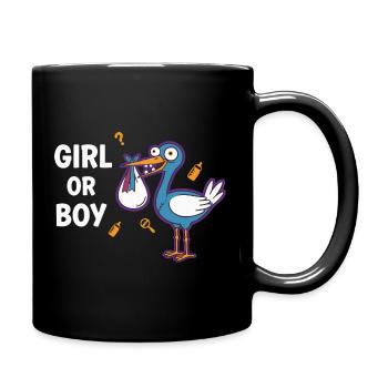 Annonce de la fête préversive de bébé fille ou garçon - Mug uni - noir - Droite