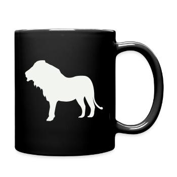 Silhouette de Lion au clair de lune - Mug uni - noir - Droite