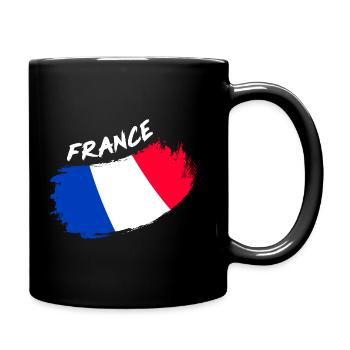 France France French Flag Brush Design - Full Colour Mug - black - Right