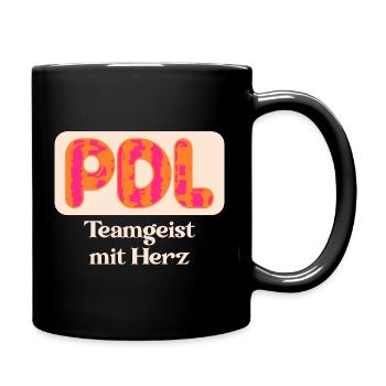 Pflegedienstleistung PDL - Teamgeist Pflege - Tasse einfarbig - Schwarz - Rechts