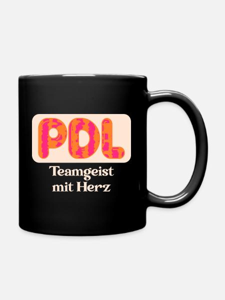 Pflegedienstleistung PDL - Teamgeist Pflege - Tasse einfarbig - Schwarz