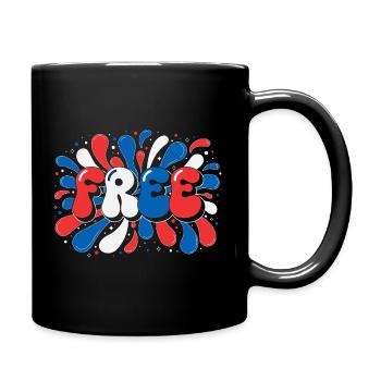 Liberté en éclats tricolores - Mug uni - noir - Droite