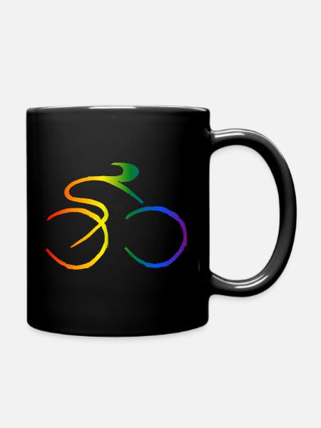Fahrrad Regenbogen - Tasse einfarbig - Schwarz