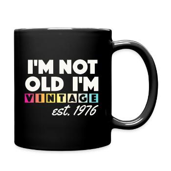 Vintage 1976 Geburtstag Geschenk 50 Jahre Retro - Tasse einfarbig - Schwarz - Rechts