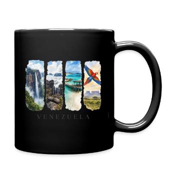 Venezuela Travel – South America Waterfall & Nature - Full Colour Mug - black - Right