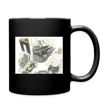 Luftige Stadtarchitektur im Looplayout - Tasse einfarbig - Schwarz - Rechts