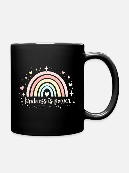 Freundlichkeit ist Macht – inspirierende Sozialarbeiterin – Geschenk - Tasse einfarbig - Schwarz