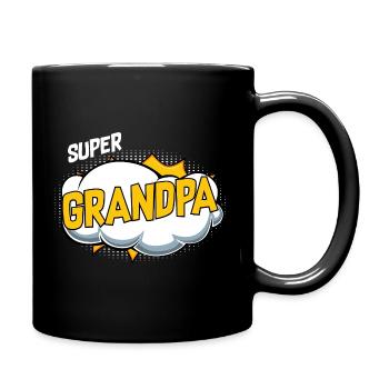 Super Grandpa Comic Motif - Full Colour Mug - black - Right