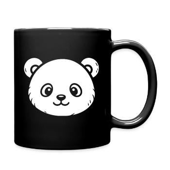 Süßer Panda Skizze – flauschiges Tiermotiv - Tasse einfarbig - Schwarz - Rechts