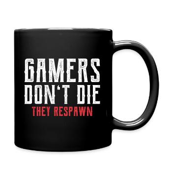 Gamers Respawn - Tasse einfarbig - Schwarz - Rechts
